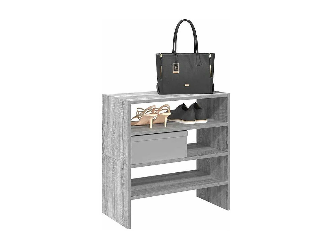 Étagères à chaussures 2 pcs empilable sonoma gris 60x30x30,5