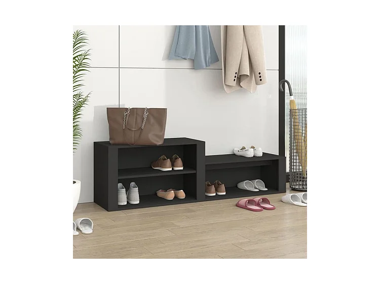 Armoire à chaussures Noir 150x35x45 Bois d'ingénierie