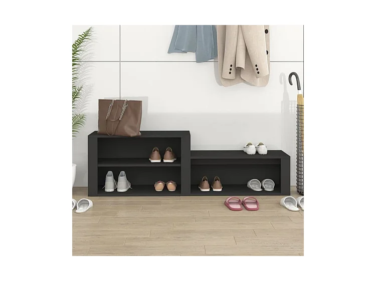 Armoire à chaussures Noir 150x35x45 Bois d'ingénierie