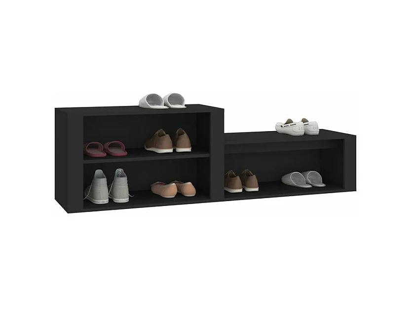 Armoire à chaussures Noir 150x35x45 Bois d'ingénierie