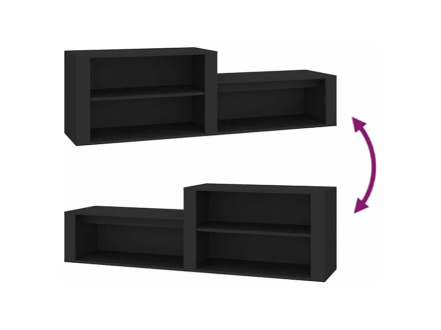 Armoire à chaussures Noir 150x35x45 Bois d'ingénierie