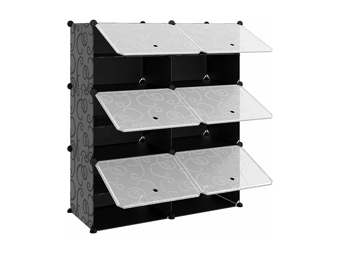 Étagère à chaussures Noir 84,5x31x93,5 PP