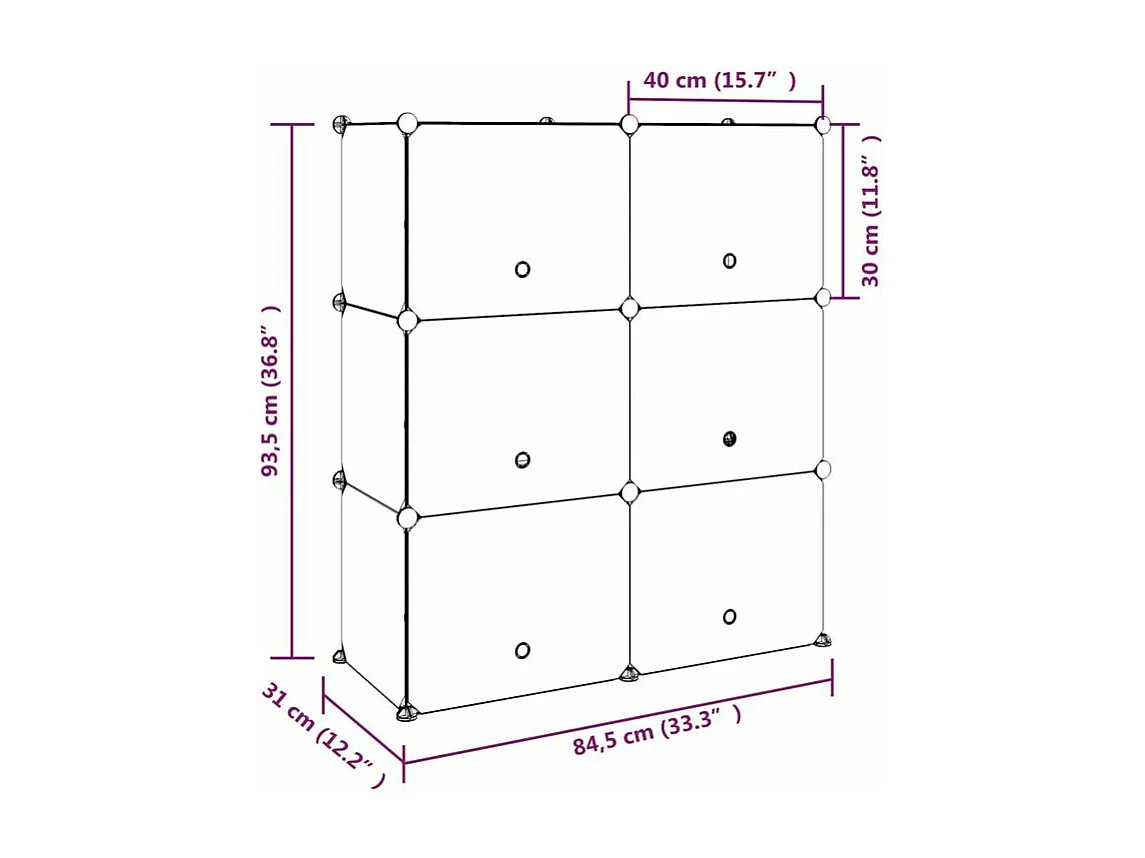 Étagère à chaussures Noir 84,5x31x93,5 PP
