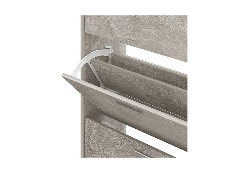 Armoire à chaussures en bois Puerto L63xH103xP24 – 3 portes rabattables-Couleur Gris béton