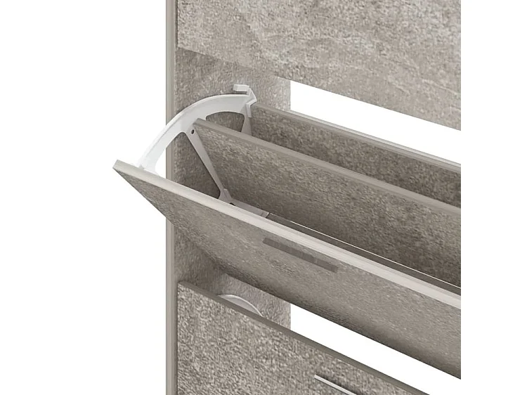 Armoire à chaussures en bois Puerto L63xH103xP24 – 3 portes rabattables-Couleur Gris béton