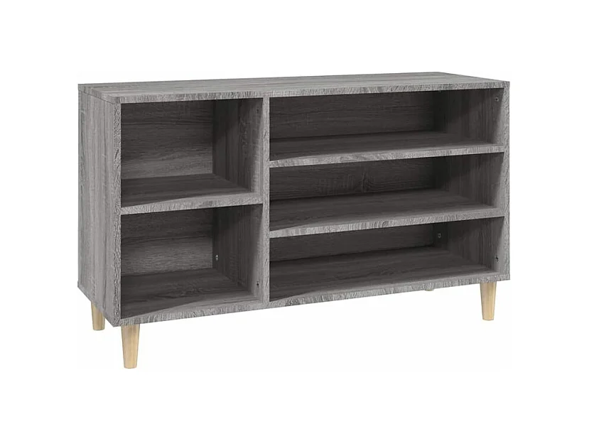 Meuble à chaussures Briko – Style et rangement optimal-Couleur Chêne gris-Modèle de pieds Naturel