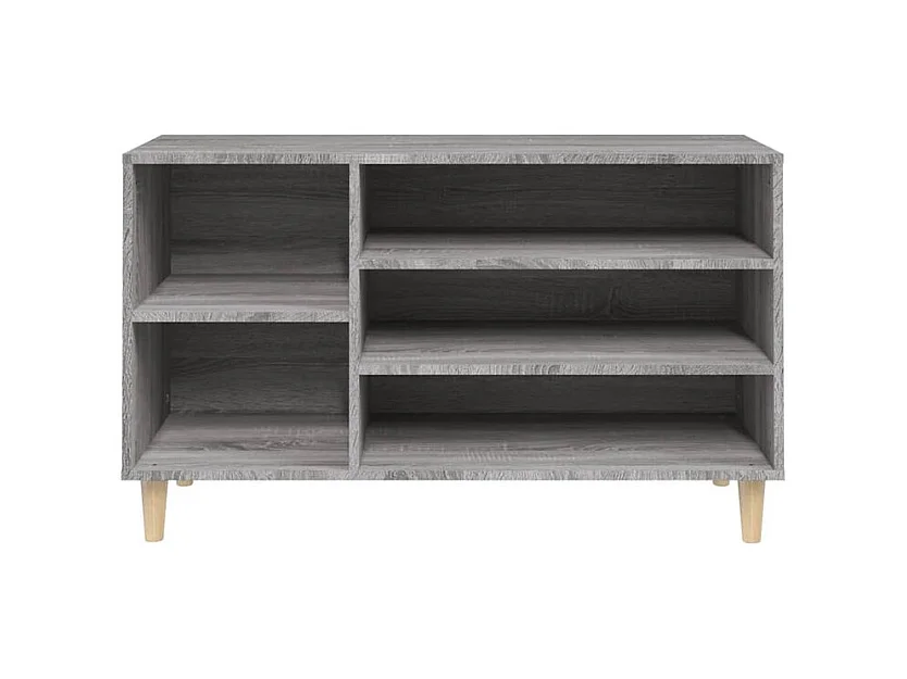 Meuble à chaussures Briko – Style et rangement optimal-Couleur Chêne gris-Modèle de pieds Naturel