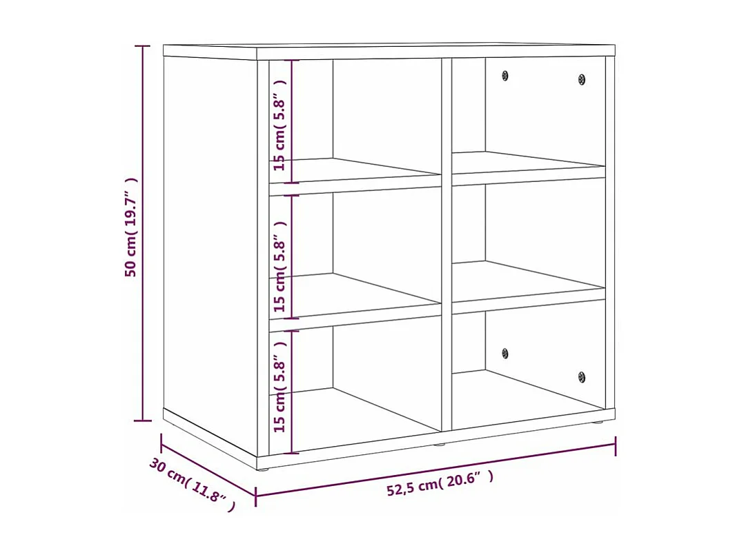 Armoire à chaussures Chêne Sonoma 52,5x30x50