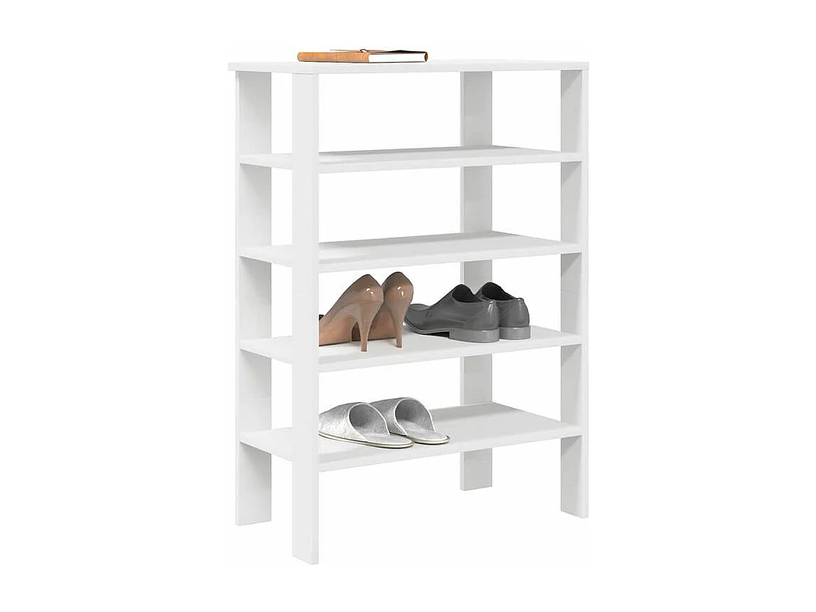 Étagère à chaussures blanc 61x32x87,5 bois d'ingénierie