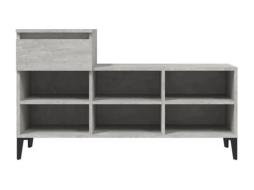 Armoire à chaussures Gris béton 102x36x60 Bois d'ingénierie