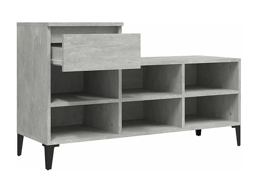 Armoire à chaussures Gris béton 102x36x60 Bois d'ingénierie