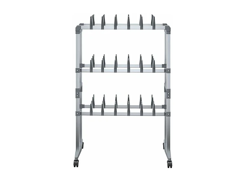 Étagère à chaussures avec roulettes Argenté 66x27x100