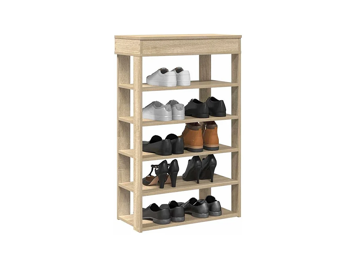 Étagère à chaussures chêne sonoma 60x30x98 bois d'ingénierie