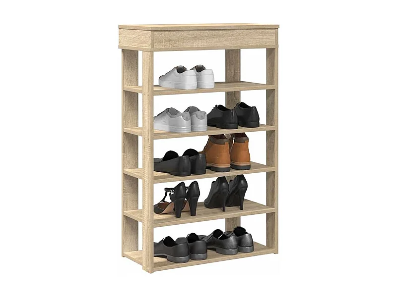 Étagère à chaussures chêne sonoma 60x30x98 bois d'ingénierie