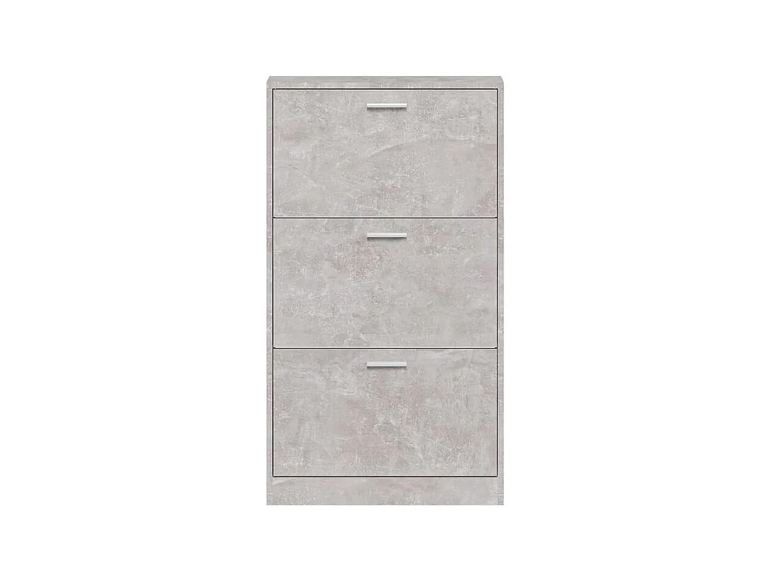 Armoire à chaussures en bois Puerto L59xH108xP17 – 3 portes rabattables-Couleur Gris béton