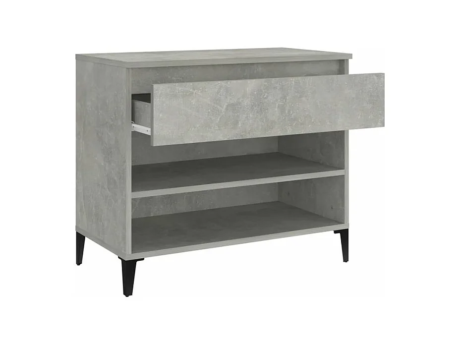 Armoire à chaussures Gris béton 70x36x60 Bois d'ingénierie