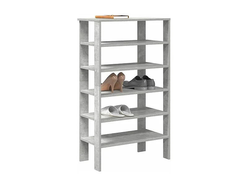 Étagère à chaussures gris béton 61x32x105 bois d'ingénierie