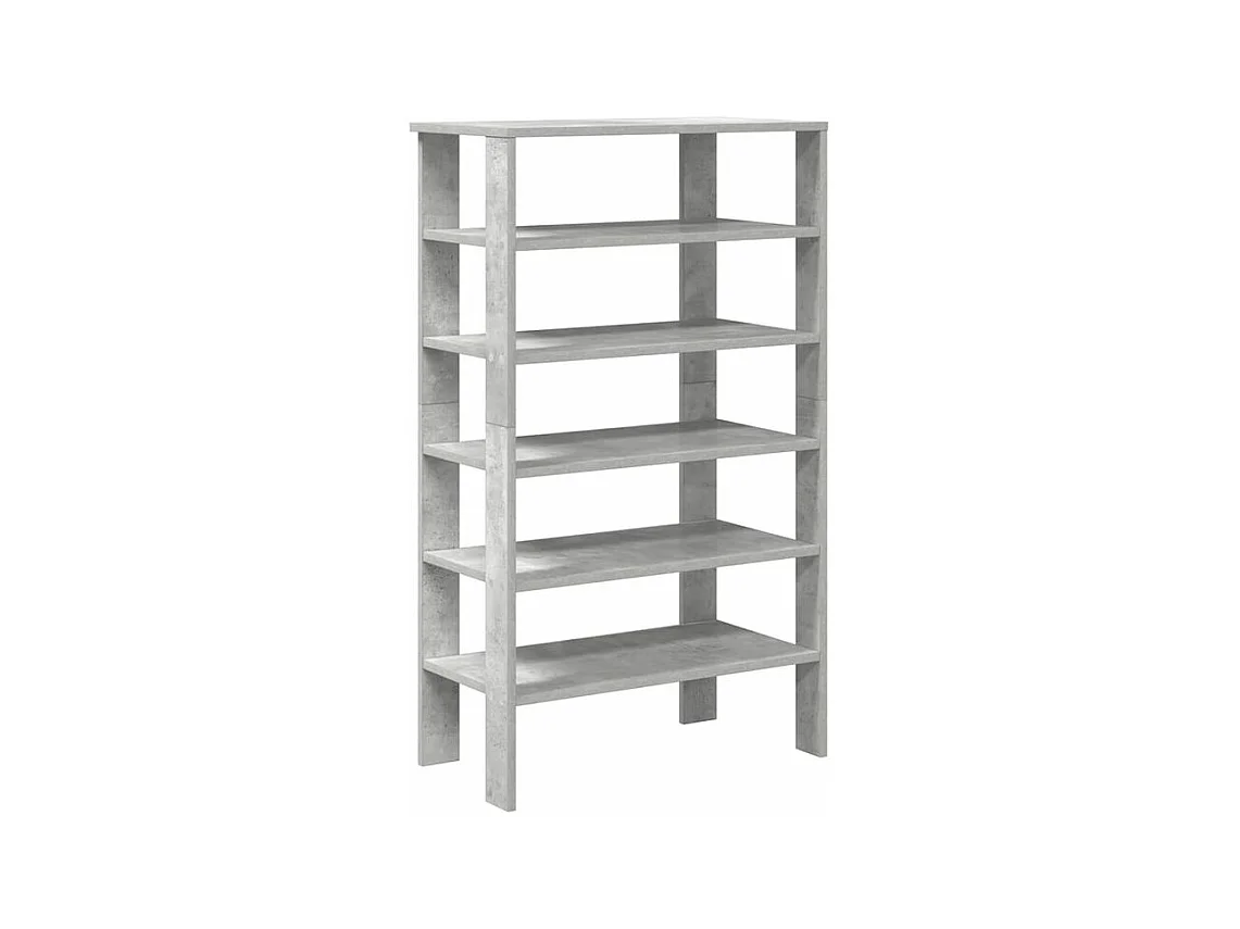 Étagère à chaussures gris béton 61x32x105 bois d'ingénierie