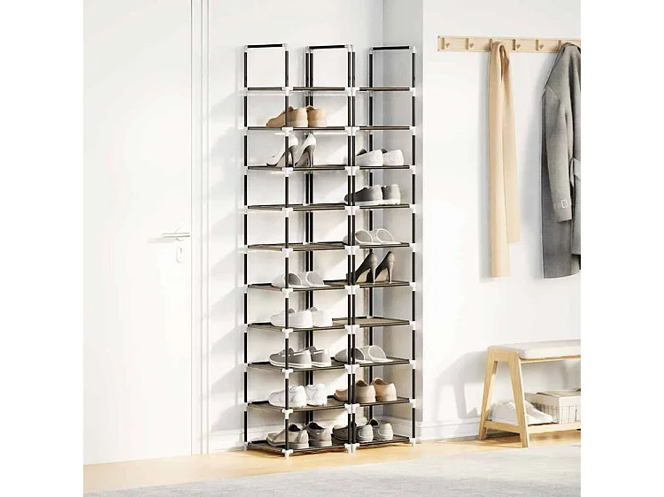 Étagères chaussures 2 pcs 10niveaux 33x33x174 tissu non-tissé