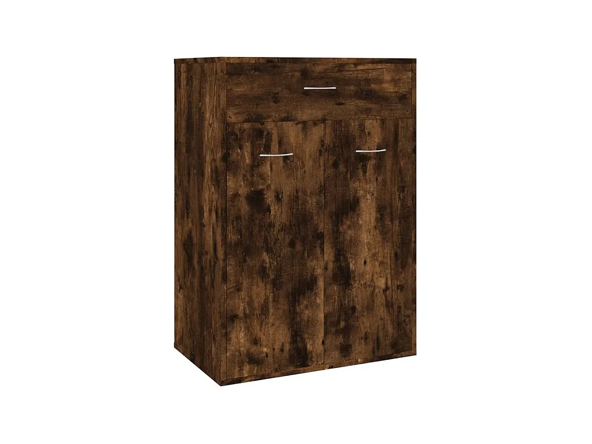 Armoire à chaussures Chêne fumé 60x35x84 Bois d'ingénierie