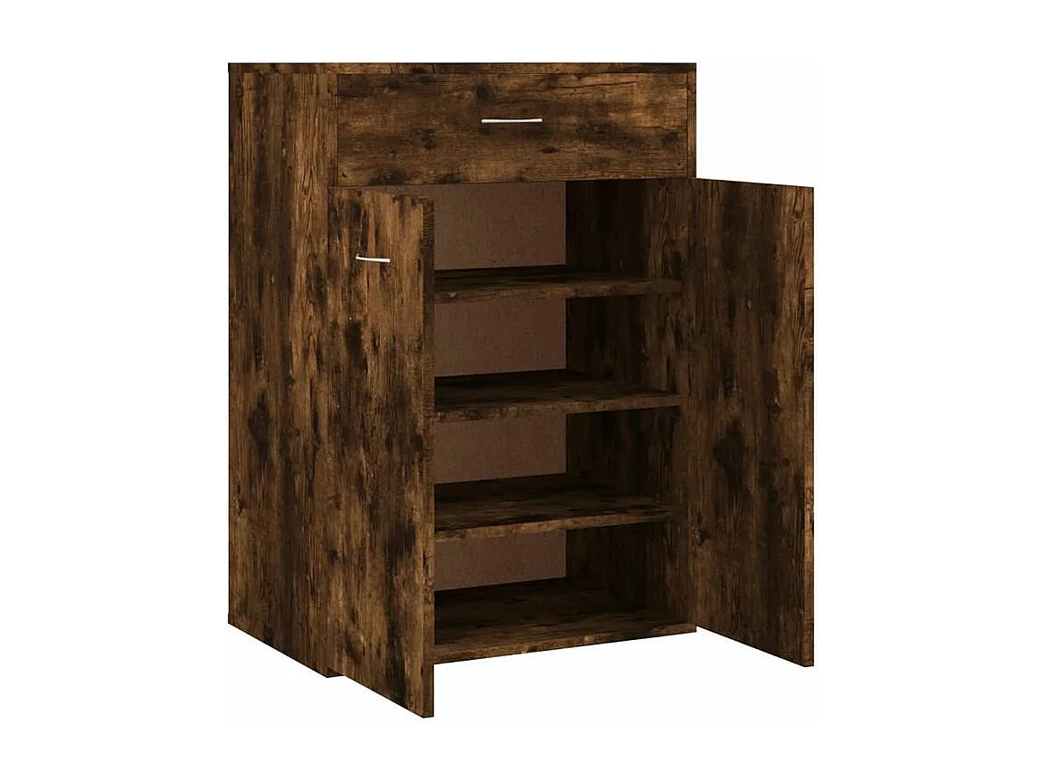 Armoire à chaussures Chêne fumé 60x35x84 Bois d'ingénierie