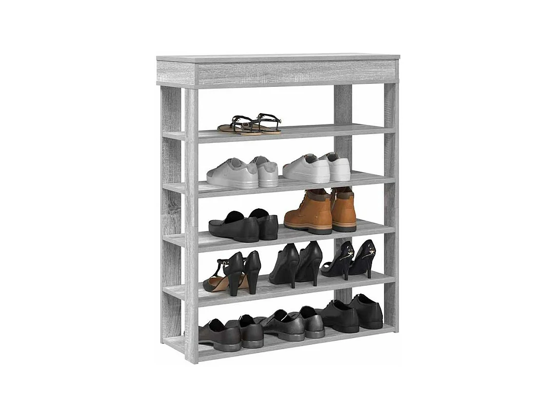 Étagère à chaussures sonoma gris 80x30x98 bois d'ingénierie