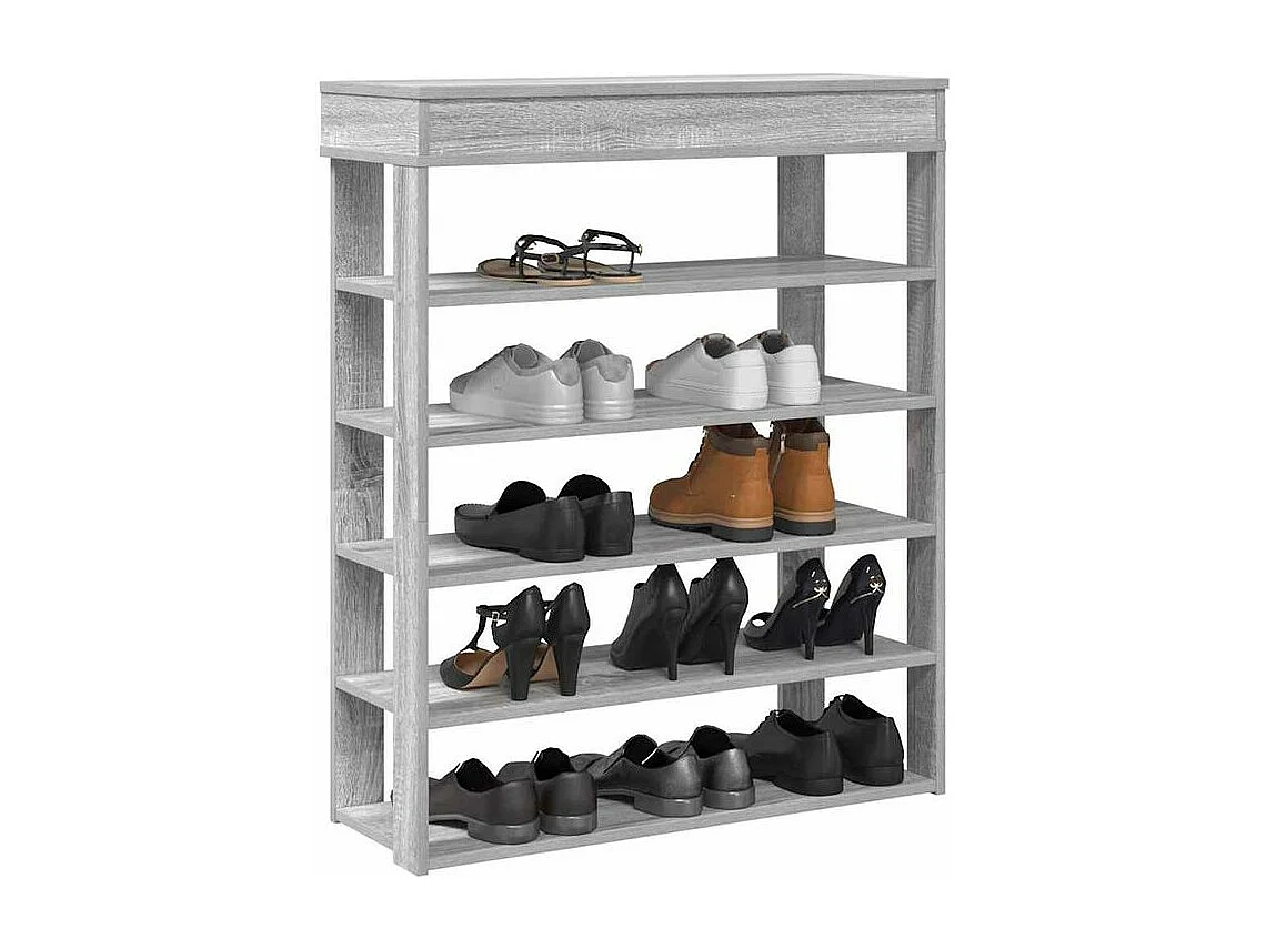Étagère à chaussures sonoma gris 80x30x98 bois d'ingénierie