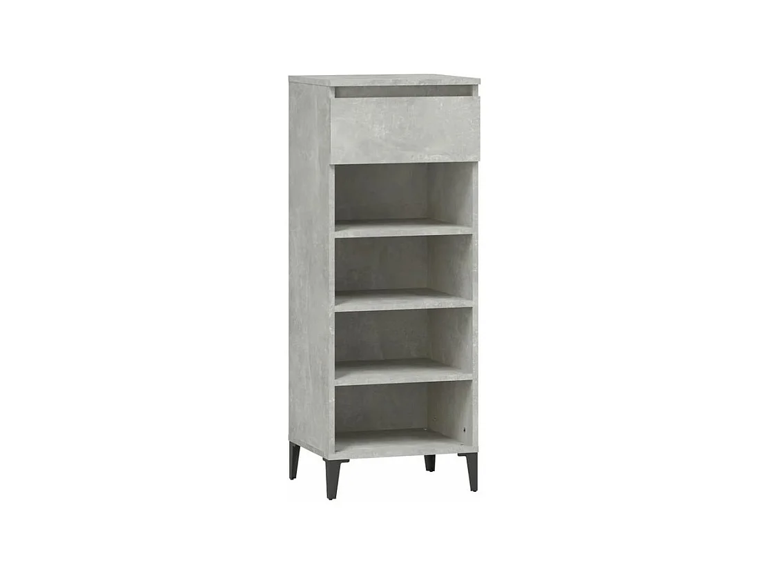 Étagère à chaussures Gris béton 40x36x105 Bois d'ingénierie