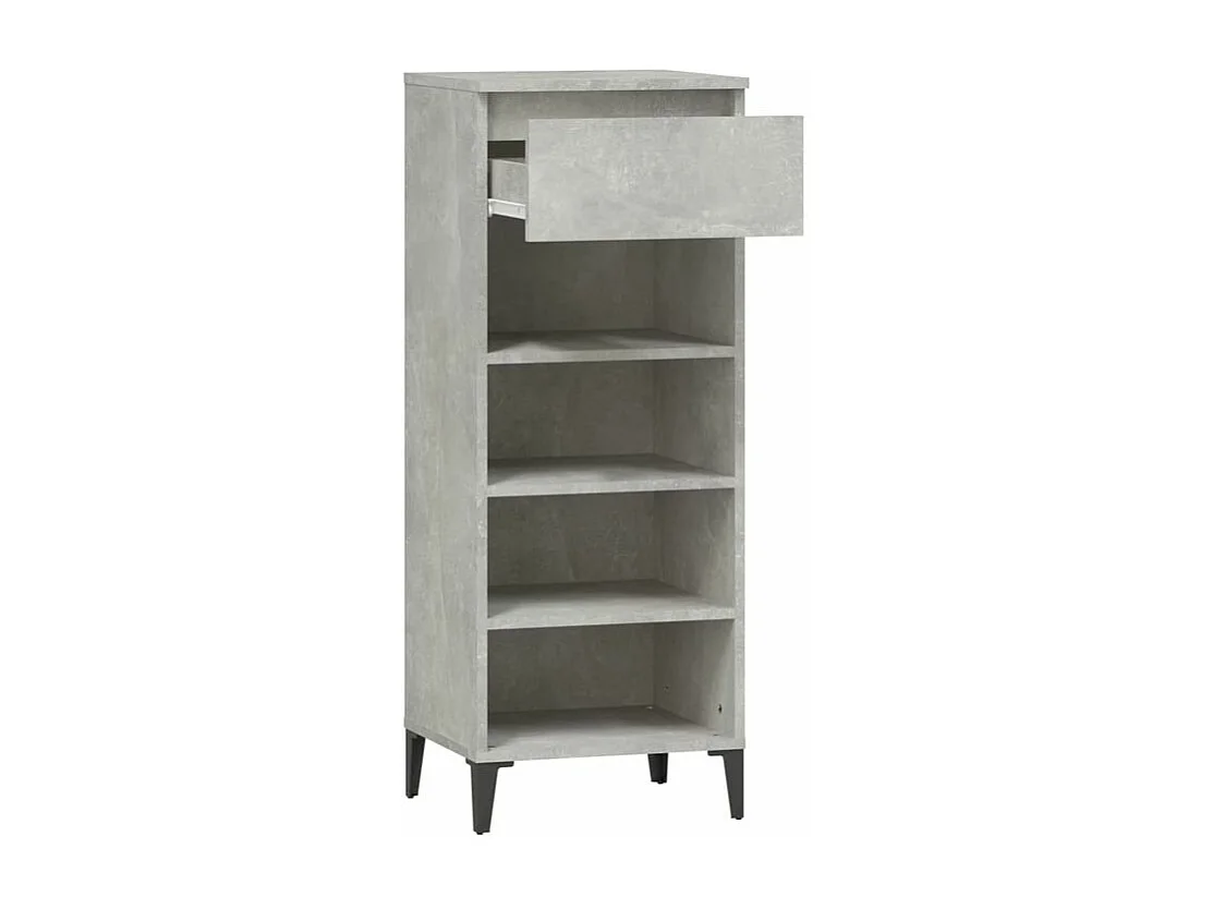 Étagère à chaussures Gris béton 40x36x105 Bois d'ingénierie