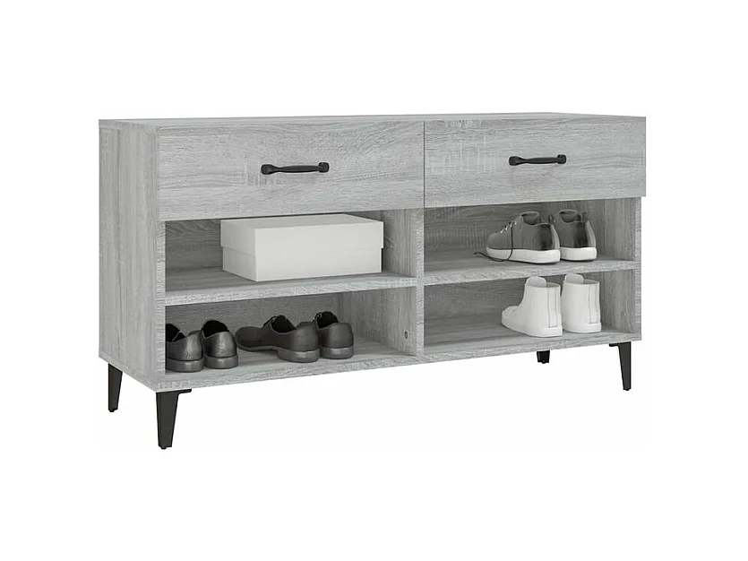 Meuble à chaussures Sonoma gris 102x35x55 Bois d'ingénierie