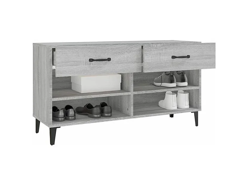 Meuble à chaussures Sonoma gris 102x35x55 Bois d'ingénierie