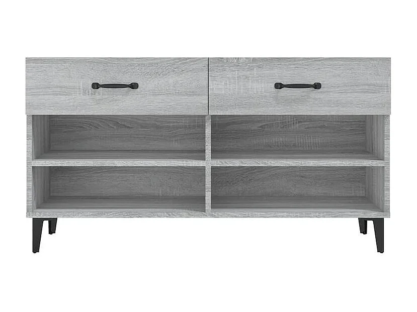 Meuble à chaussures Sonoma gris 102x35x55 Bois d'ingénierie
