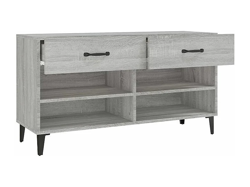 Meuble à chaussures Sonoma gris 102x35x55 Bois d'ingénierie