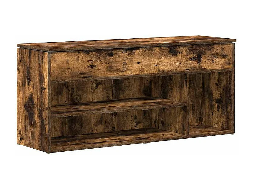 Banc à chaussures chêne fumé 102x30,5x45 bois d'ingénierie