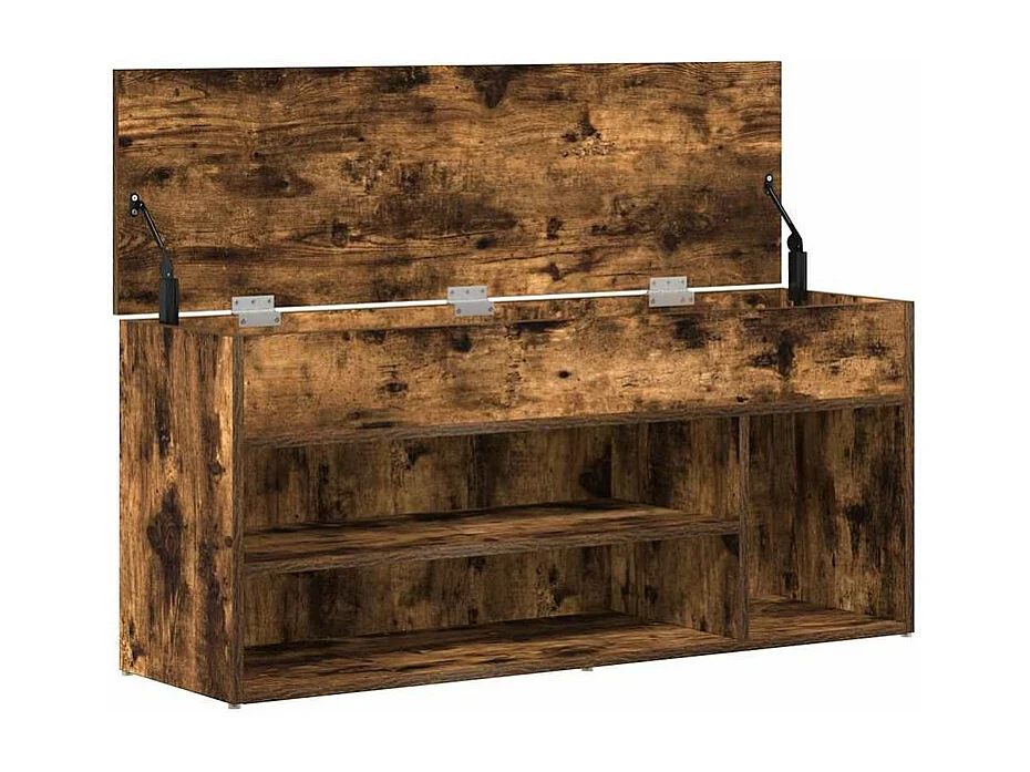 Banc à chaussures chêne fumé 102x30,5x45 bois d'ingénierie