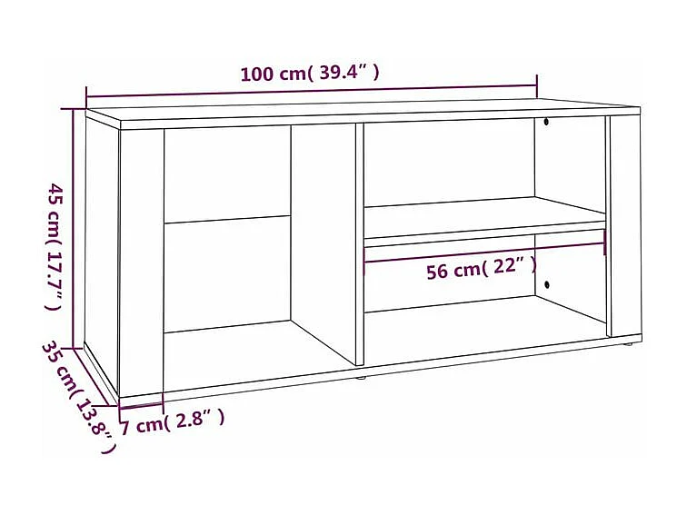 Armoire à chaussures Chêne sonoma 100x35x45 Bois d'ingénierie