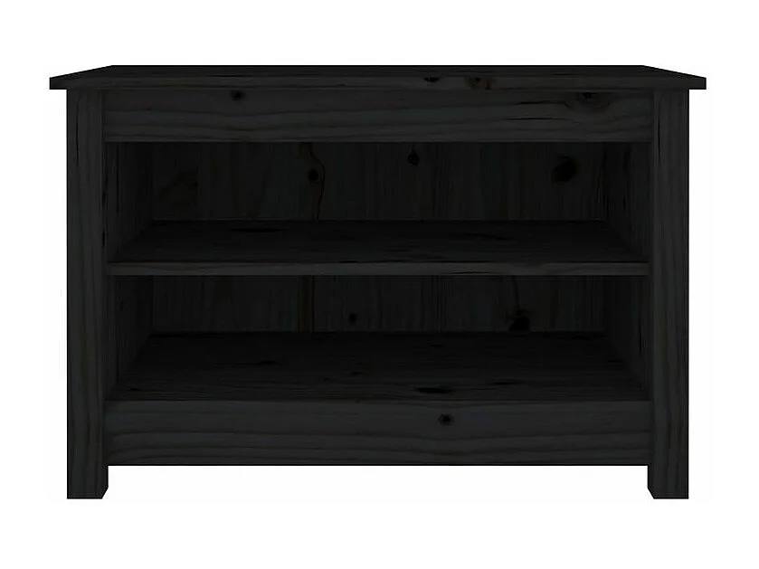 Banc à chaussures en bois massif Klouda – Élégant et fonctionnel-Couleur Noir-Largeur 70 cm
