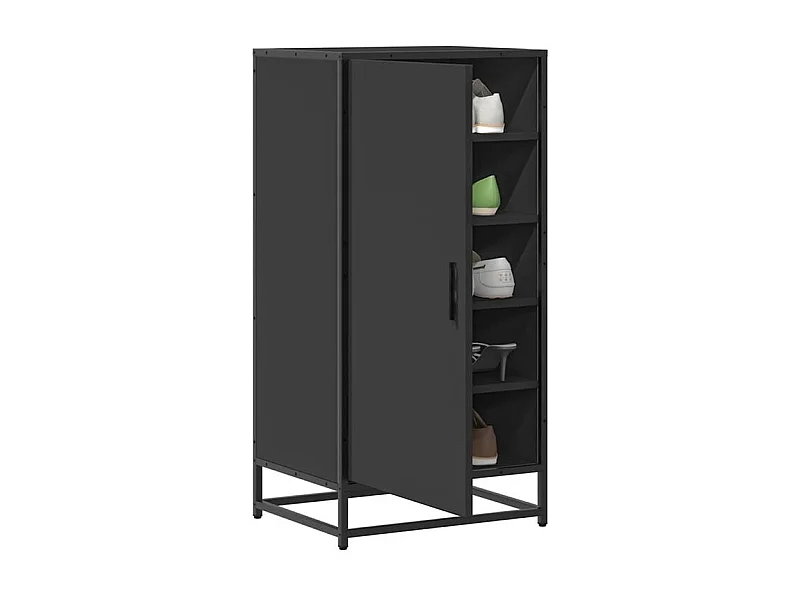Étagère à chaussures noir 48x38x97,5 bois d'ingénierie