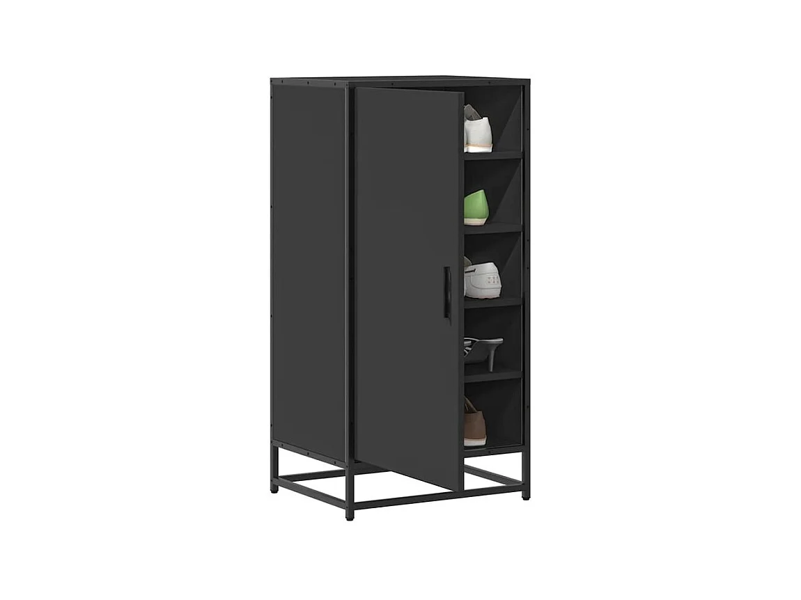 Étagère à chaussures noir 48x38x97,5 bois d'ingénierie