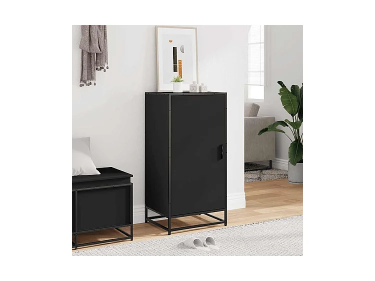 Étagère à chaussures noir 48x38x97,5 bois d'ingénierie