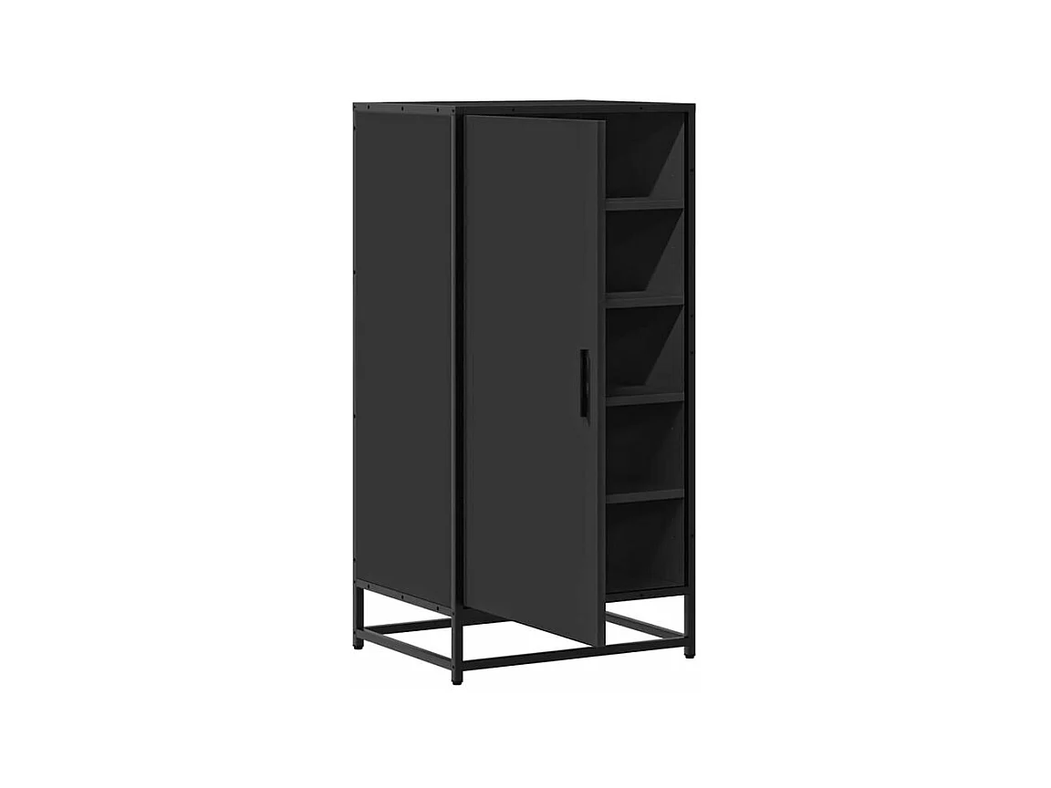 Étagère à chaussures noir 48x38x97,5 bois d'ingénierie