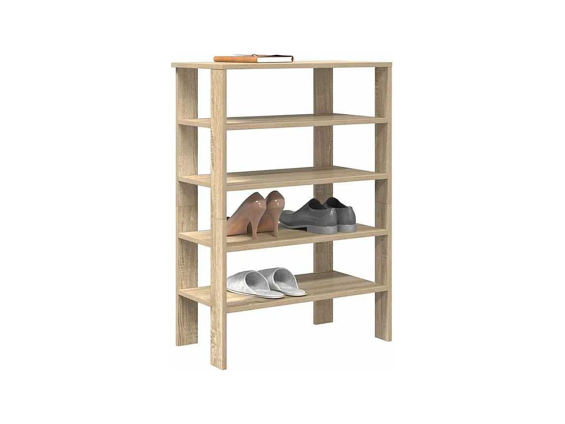 Étagère à chaussures chêne sonoma 61x32x87,5 bois ingénierie