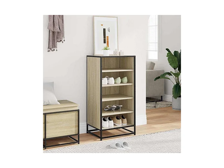 Étagère à chaussures chêne sonoma 48x38x97,5 bois ingénierie