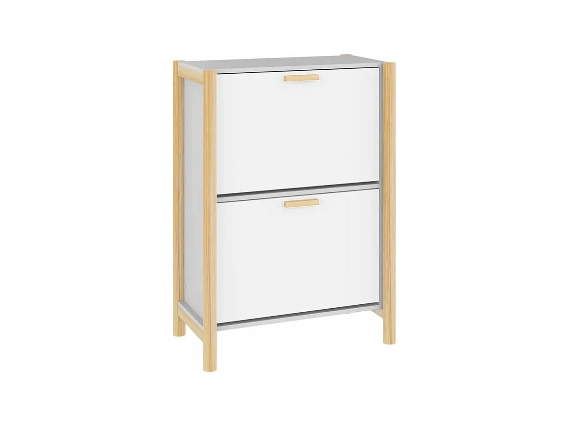 Armoire à chaussures Blanc 57,5x33x80 Bois d'ingénierie
