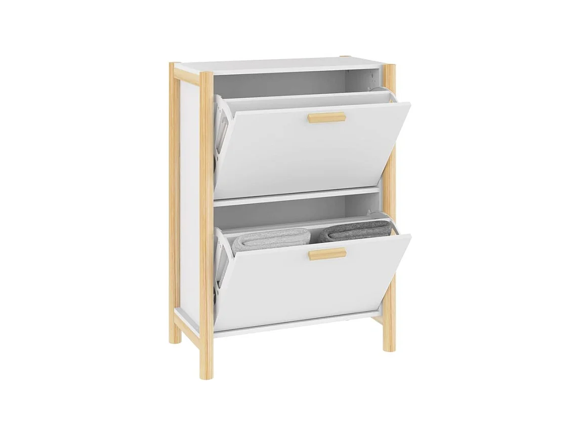 Armoire à chaussures Blanc 57,5x33x80 Bois d'ingénierie