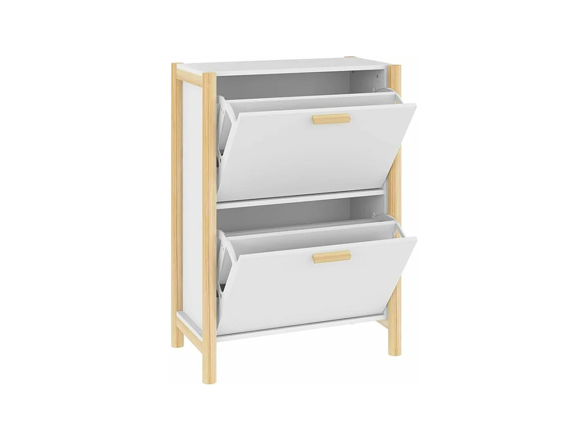 Armoire à chaussures Blanc 57,5x33x80 Bois d'ingénierie