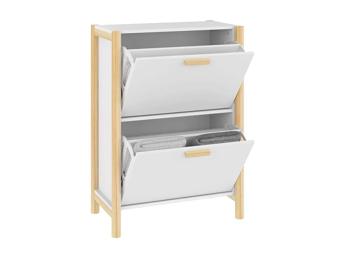 Armoire à chaussures Blanc 57,5x33x80 Bois d'ingénierie