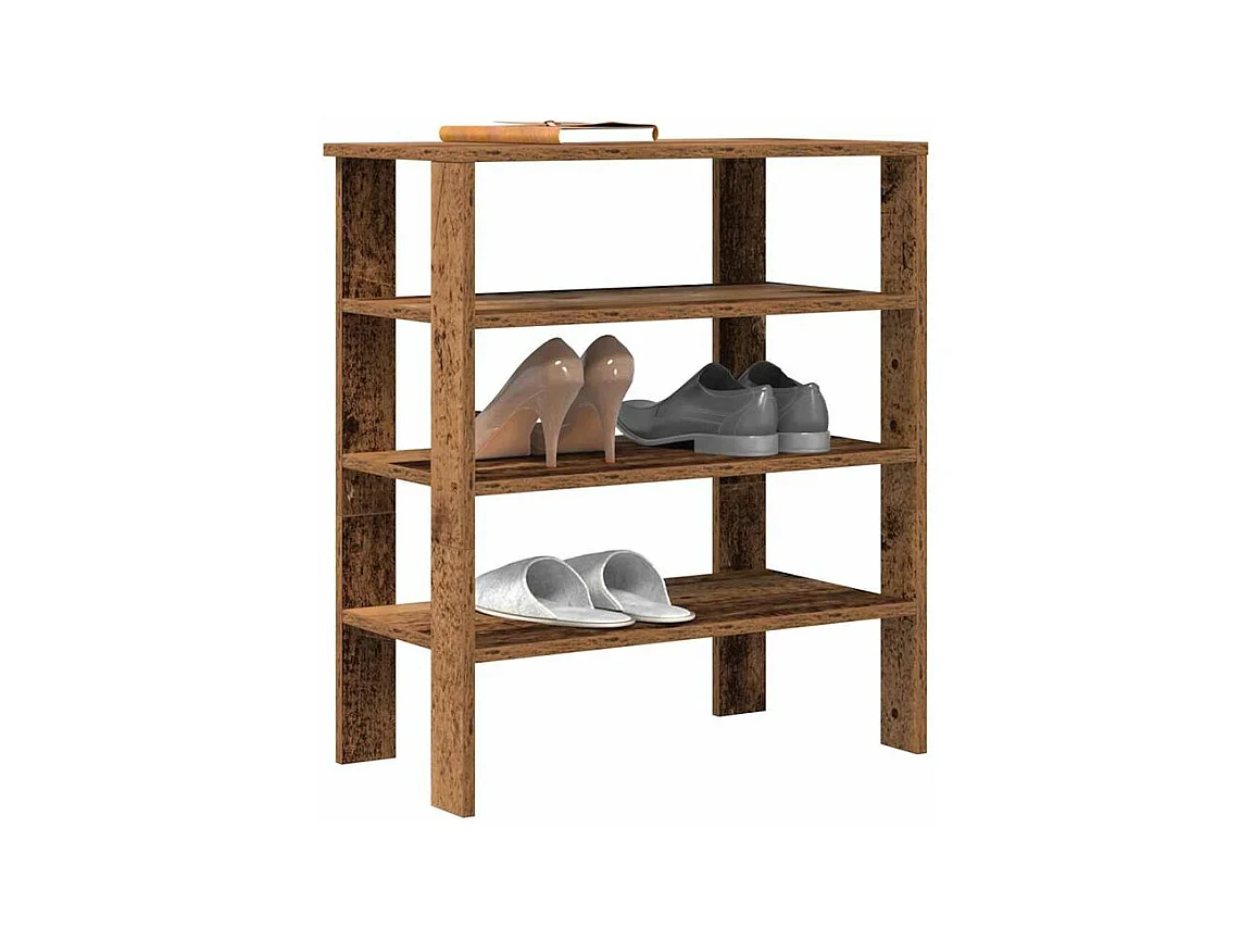 Étagère à chaussures vieux bois 61x32x70 bois d'ingénierie