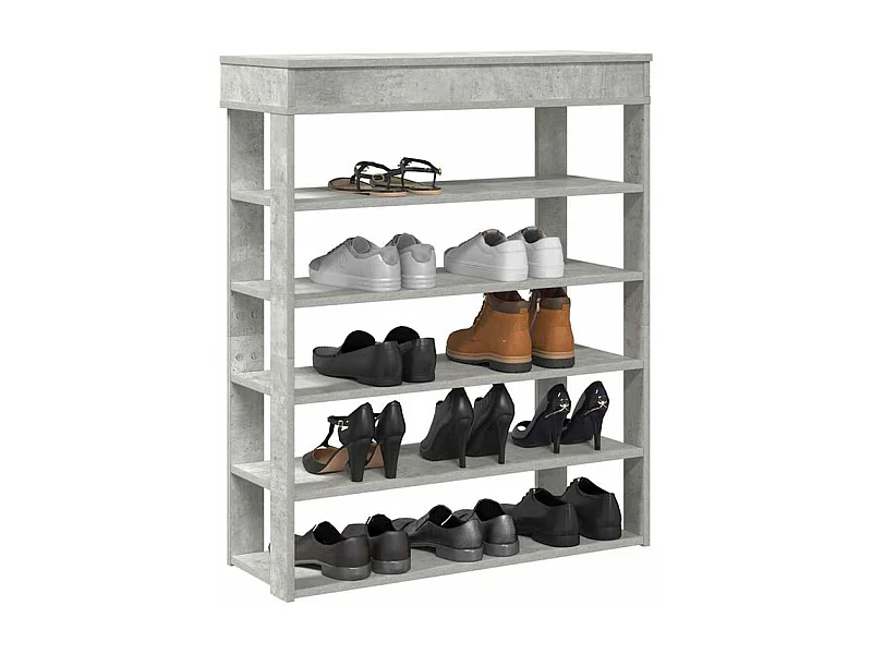 Étagère à chaussures gris béton 80x30x98 bois d'ingénierie