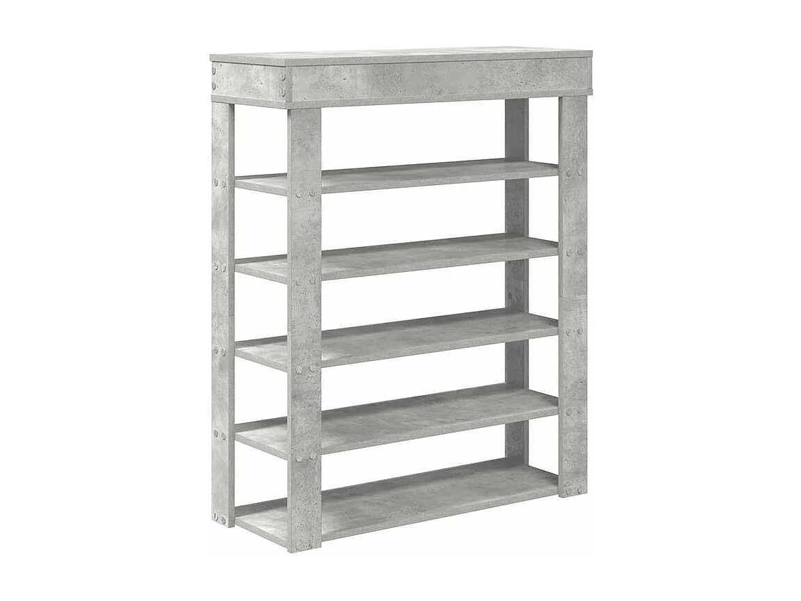 Étagère à chaussures gris béton 80x30x98 bois d'ingénierie